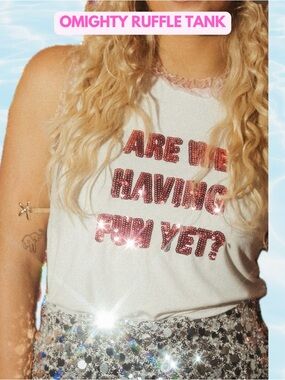 Omighty Ruffle Tank with Sequins